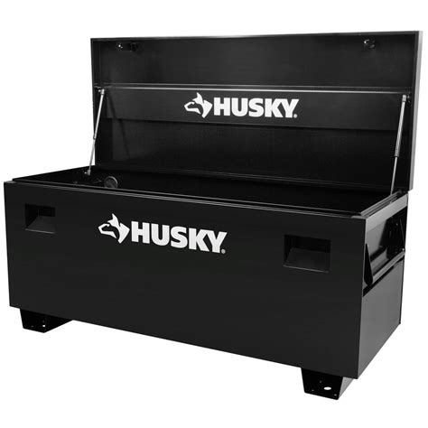 husky 24 in. d steel job site tool box|husky duty workbench.